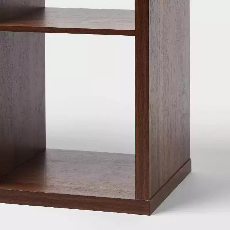 Étagère de rangement ouverte à 4 cases, fini noyer – 76,2 cm (H) x 75,8 cm (L) x 37,1 cm (P)