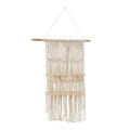 Olivia & May 49"X25" Cotton Fabric Macrame Handmade 2 Shelves Wall Shelf White