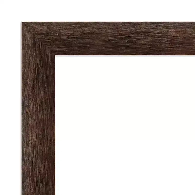 Miroir Mural Carré en Bois pour Salle de Bain, Cadre Noyer Chaud – 73.66x73.66 cm, Fixation Murale