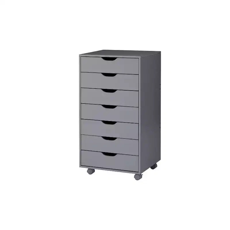 Meuble de rangement de bureau à 7 tiroirs sur roulettes – 81,8 cm H x 48 cm L x 39,9 cm P, en bois