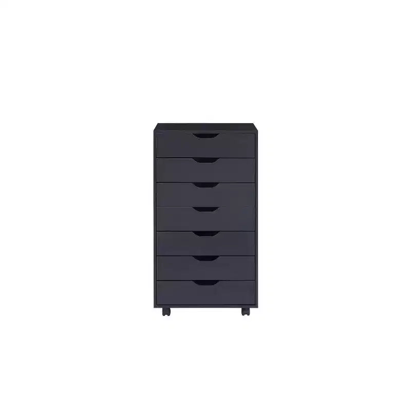 Meuble de rangement de bureau à 7 tiroirs sur roulettes – 81,8 cm H x 48 cm L x 39,9 cm P, en bois