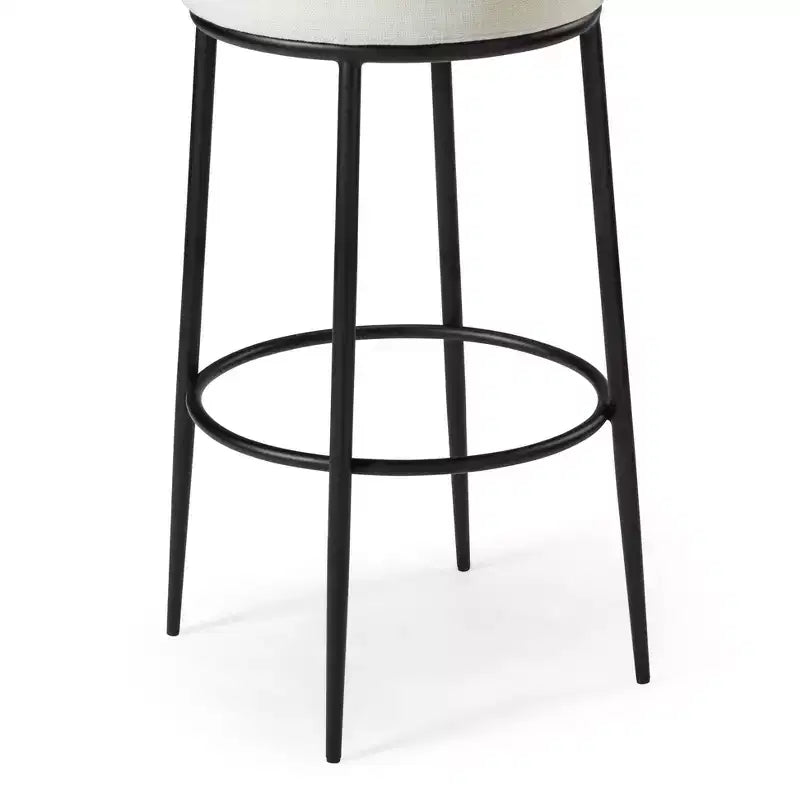 Tabouret de bar en métal sans dossier avec assise rembourrée en tissu – Hauteur d'assise 78,7 cm, 40 cm l. x 41 cm P.