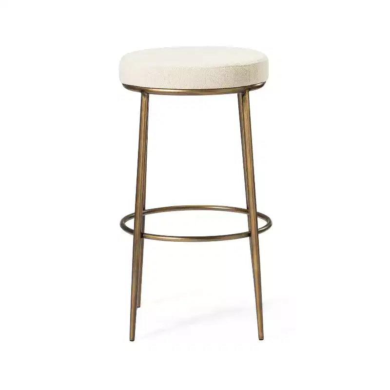 Tabouret de bar en métal sans dossier avec assise rembourrée en tissu – Hauteur d'assise 78,7 cm, 40 cm l. x 41 cm P.