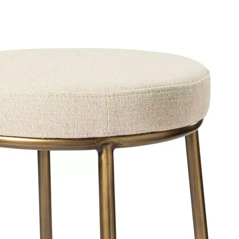 Tabouret de bar en métal sans dossier avec assise rembourrée en tissu – Hauteur d'assise 78,7 cm, 40 cm l. x 41 cm P.