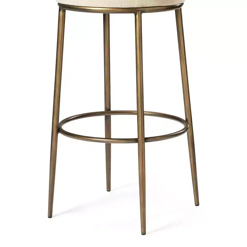 Tabouret de bar en métal sans dossier avec assise rembourrée en tissu – Hauteur d'assise 78,7 cm, 40 cm l. x 41 cm P.