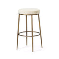 Tabouret de bar en métal sans dossier avec assise rembourrée en tissu – Hauteur d'assise 78,7 cm, 40 cm l. x 41 cm P.