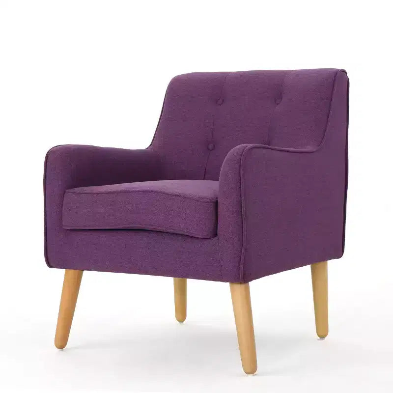 Fauteuil d'appoint en tissu capitonné avec pieds en bois de bouleau – 77,5 cm (H) x 75 cm (l) x 63,5 cm (P)