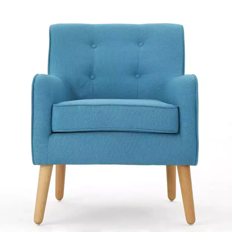 Fauteuil d'appoint en tissu capitonné avec pieds en bois de bouleau – 77,5 cm (H) x 75 cm (l) x 63,5 cm (P)