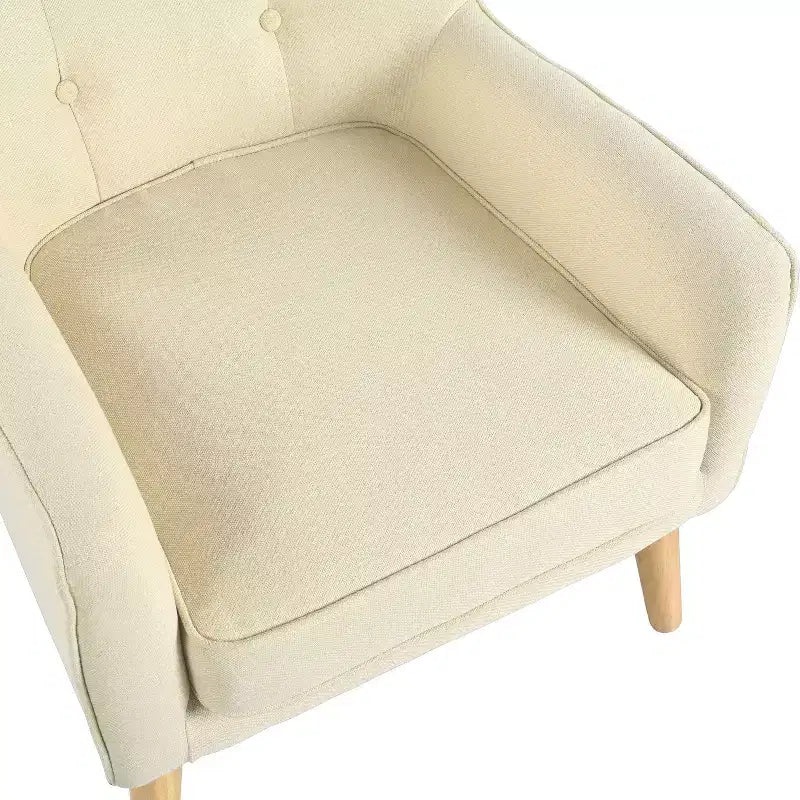 Fauteuil d'appoint en tissu capitonné avec pieds en bois de bouleau – 77,5 cm (H) x 75 cm (l) x 63,5 cm (P)