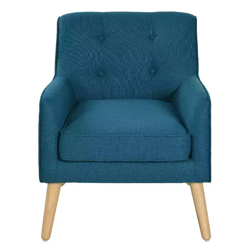 Fauteuil d'appoint en tissu capitonné avec pieds en bois de bouleau – 77,5 cm (H) x 75 cm (l) x 63,5 cm (P)
