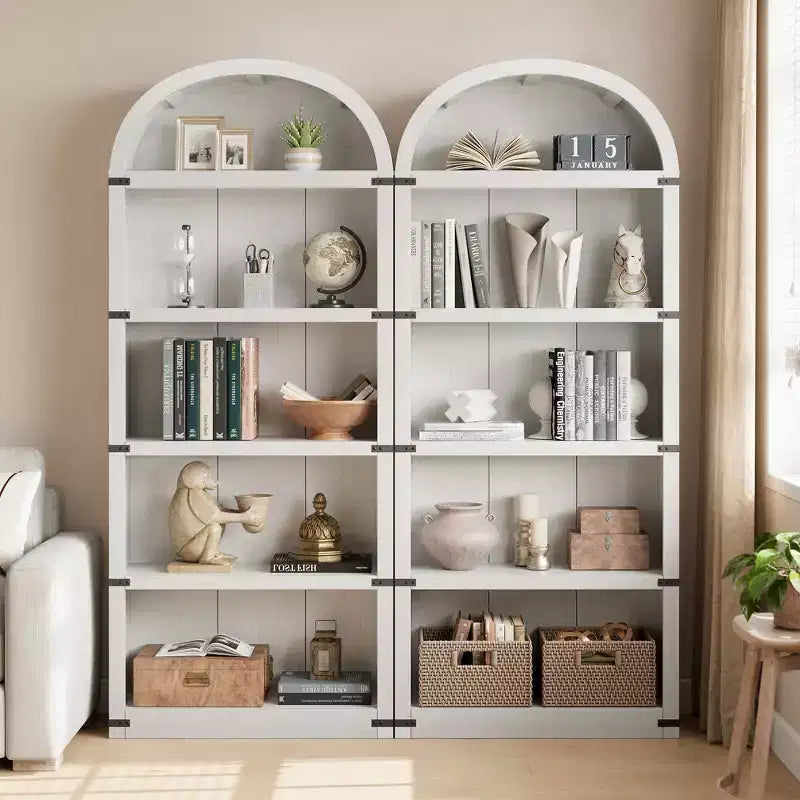 Bibliothèque arquée à 5 étagères – 182,1 cm H x 75,9 cm L x 30,2 cm P, MDF