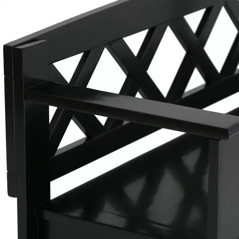 Banc de rangement d'entrée en bois massif 122 cm avec abattant – 71 cm H x 122 cm L x 43 cm P