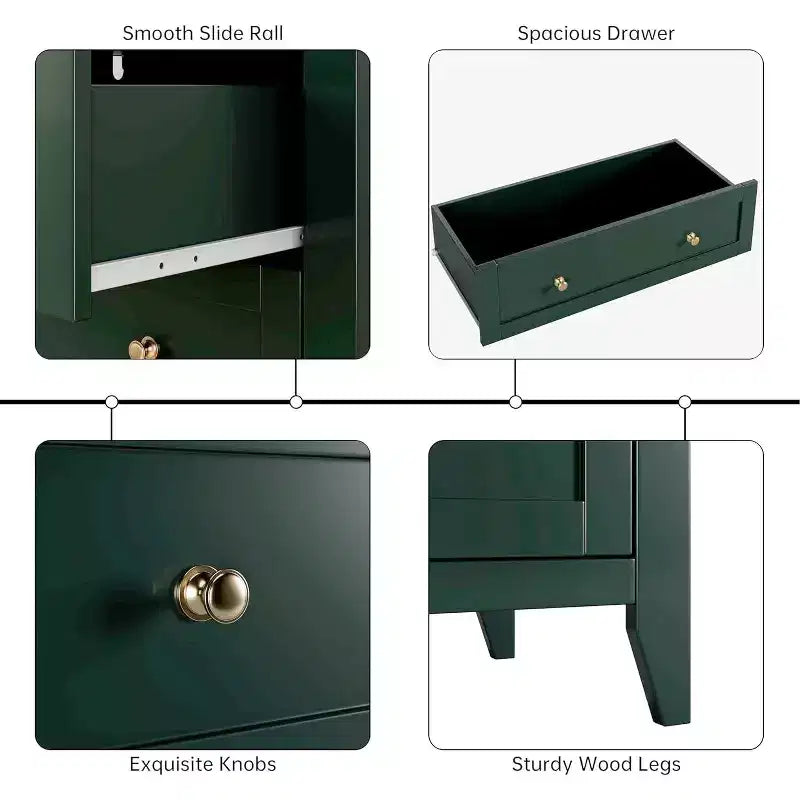 Commode haute en bois à 5 tiroirs avec poignées métalliques – 39,9 cm P x 80 cm L x 108 cm H