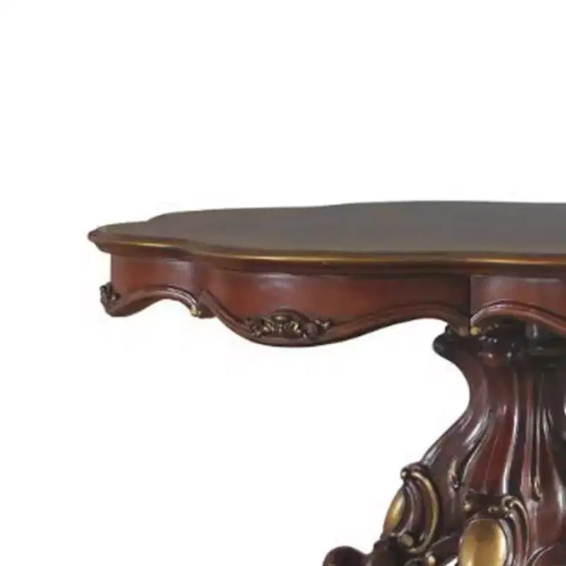 Table à manger ronde avec pied central, finition chêne miel – 79 cm (H) x 157 cm (diamètre), 4 places