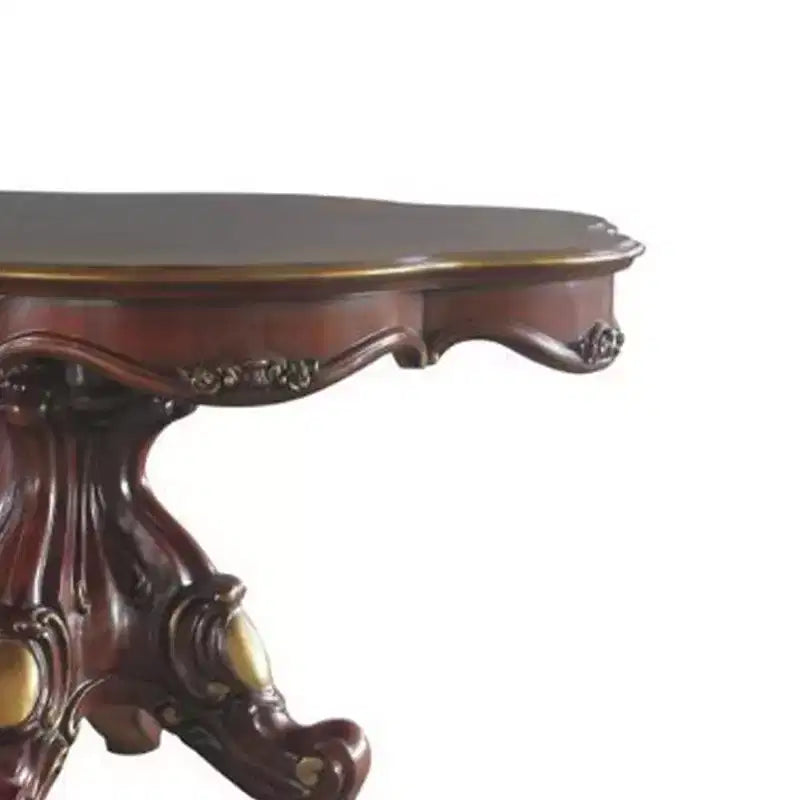 Table à manger ronde avec pied central, finition chêne miel – 79 cm (H) x 157 cm (diamètre), 4 places
