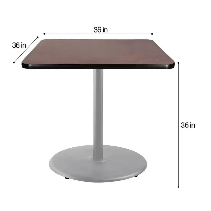 Table à manger carrée 36 po – Gris/Acajou, style café