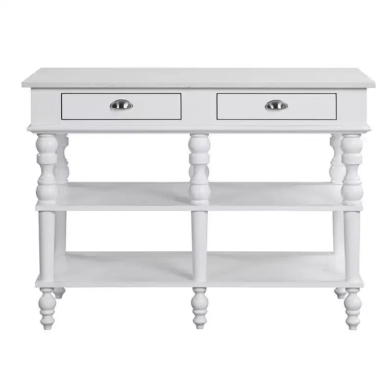 Acme Furniture Rorratt Kitchen Island Marble Top/White Finish