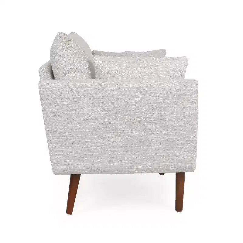 Fauteuil Club capitonné avec 2 coussins décoratifs et pieds en bois de bouleau – 95,25 cm (L) x 75,56 cm (P) x 86,36 cm (H), 136 kg