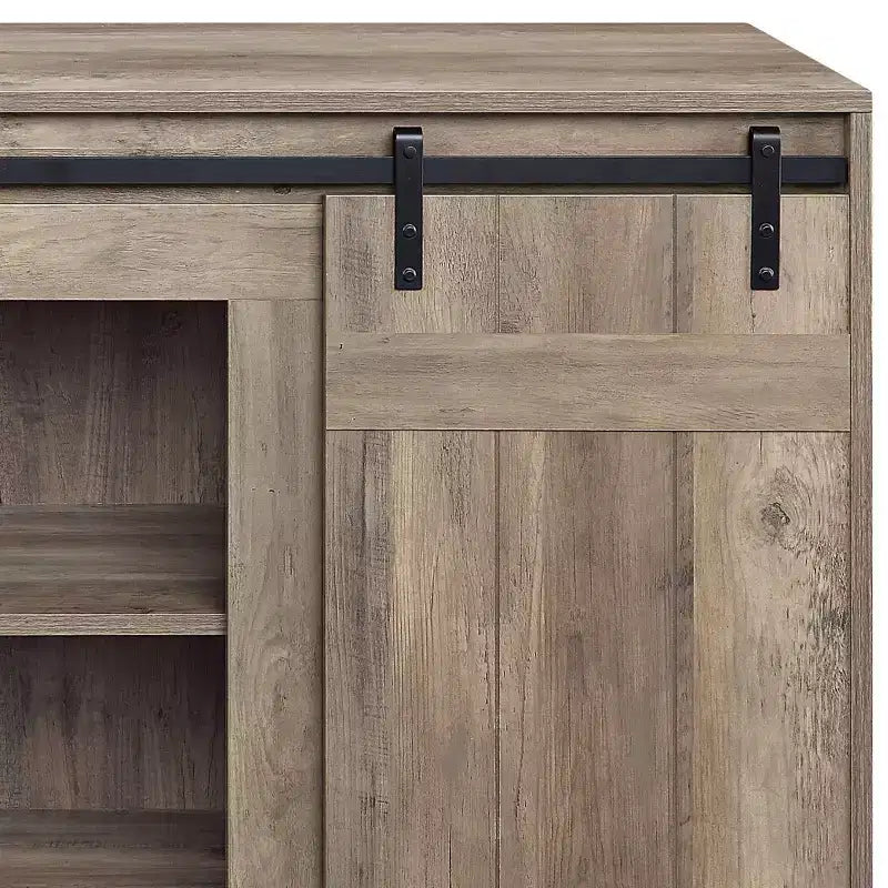 Meuble TV de 60" pour téléviseurs jusqu'à 60", finition bois grisé – 29"H x 60"L x 16"P