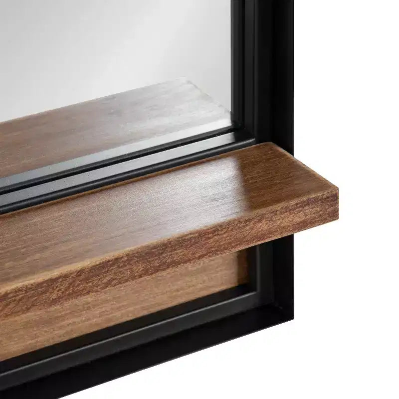 Miroir mural rectangulaire avec étagère – 50,8 cm L x 86,4 cm H, cadre en bois marron rustique