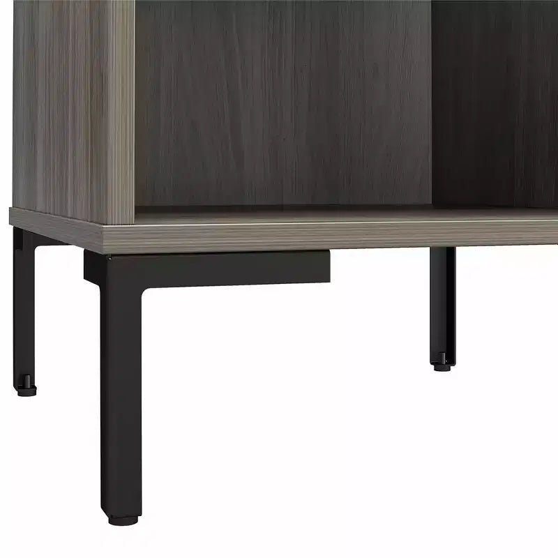 Table de chevet en chêne vieilli avec tiroir et étagère ouverte – 66 cm (H) x 45 cm (L) x 45 cm (P), MDF