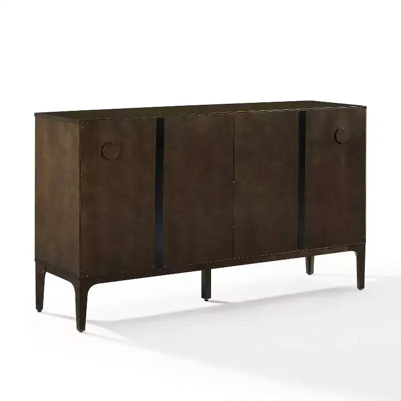 Buffet mid-century moderne 137 cm avec portes coulissantes et étagères réglables – 82 cm H x 137,5 cm L x 40,3 cm P
