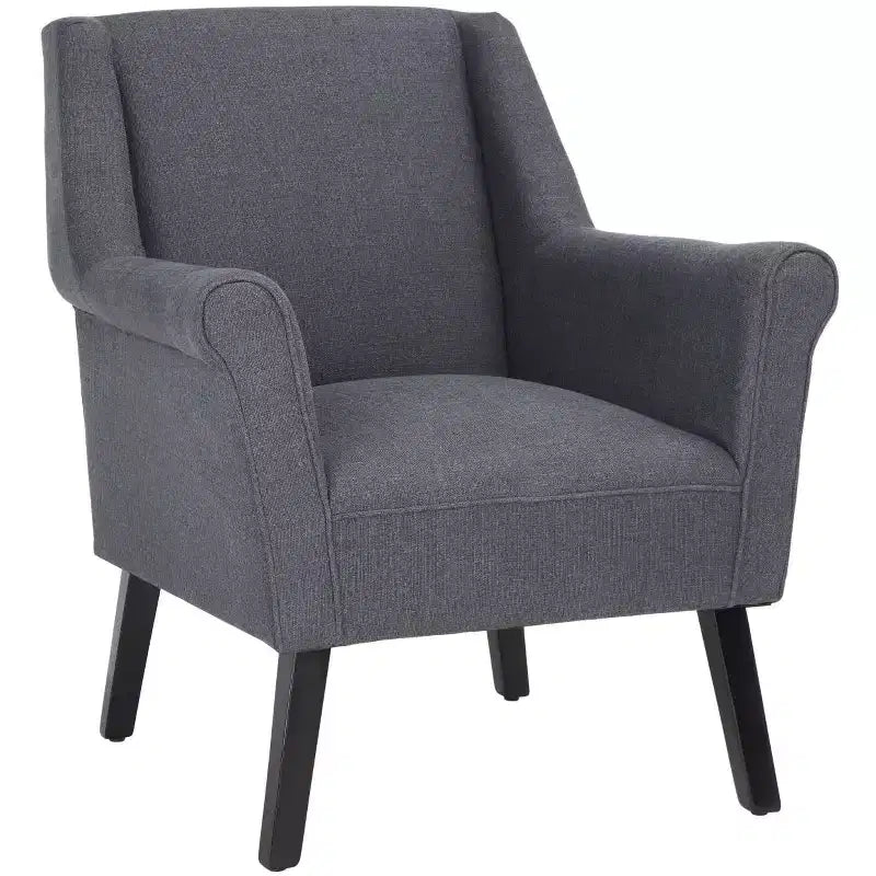 Fauteuil d'appoint rembourré avec cadre en bois – Assise 49 cm L x 52 cm P x 46,5 cm H, 125 kg