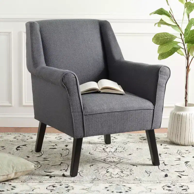Fauteuil d'appoint rembourré avec cadre en bois – Assise 49 cm L x 52 cm P x 46,5 cm H, 125 kg