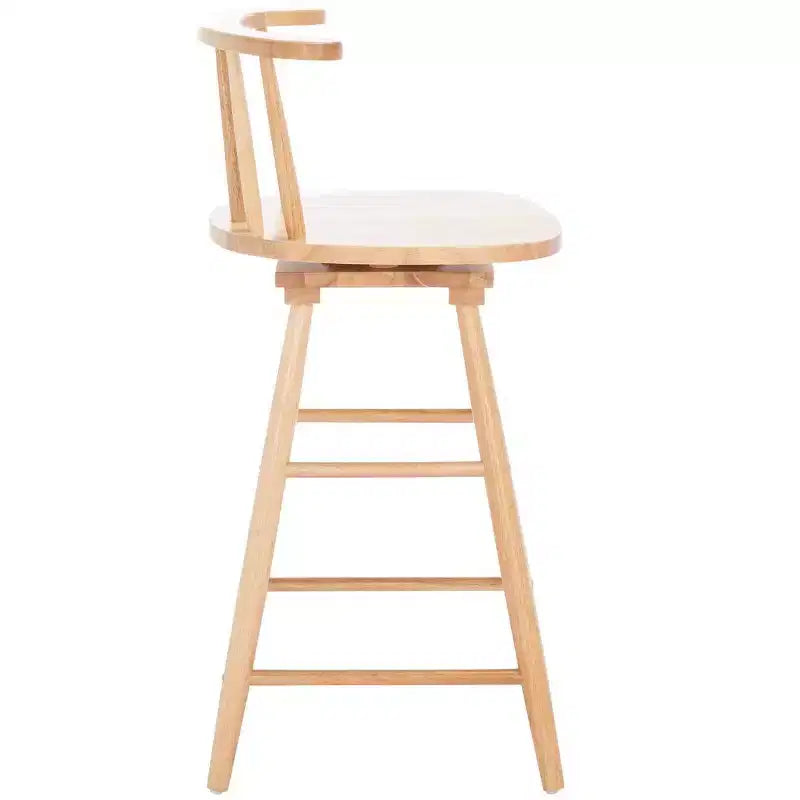 Tabouret de comptoir pivotant, Bois d'hévéa, Dossier bas – H 91,4 cm, Assise L 42 cm x P 41 cm, 83,9 kg