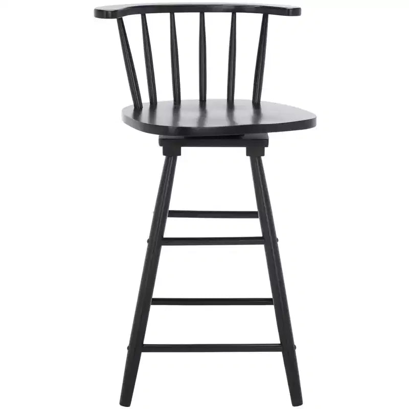 Tabouret de comptoir pivotant, Bois d'hévéa, Dossier bas – H 91,4 cm, Assise L 42 cm x P 41 cm, 83,9 kg