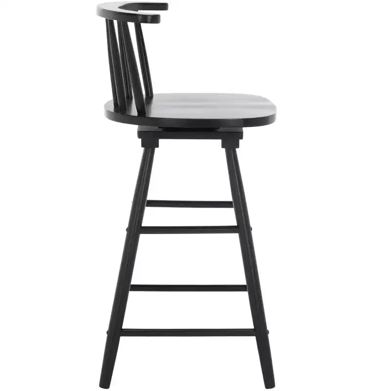 Tabouret de comptoir pivotant, Bois d'hévéa, Dossier bas – H 91,4 cm, Assise L 42 cm x P 41 cm, 83,9 kg