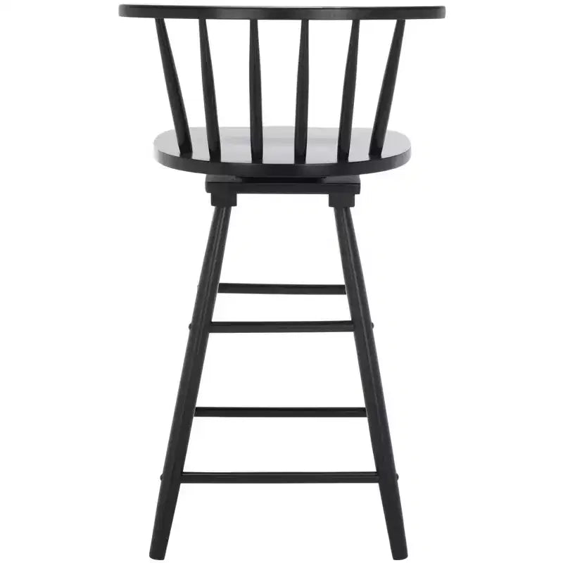 Tabouret de comptoir pivotant, Bois d'hévéa, Dossier bas – H 91,4 cm, Assise L 42 cm x P 41 cm, 83,9 kg