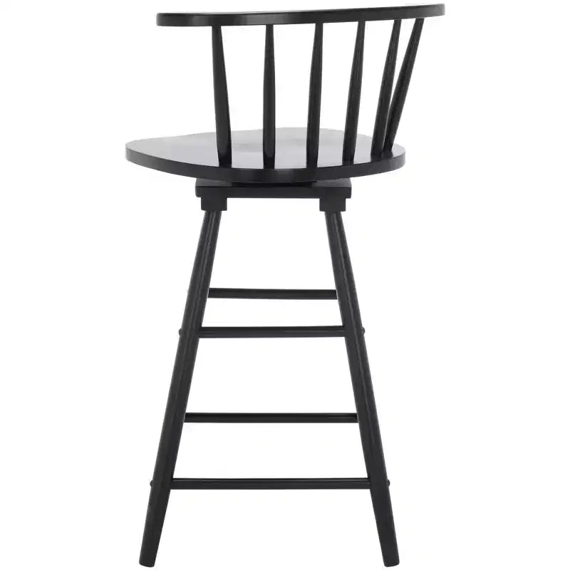 Tabouret de comptoir pivotant, Bois d'hévéa, Dossier bas – H 91,4 cm, Assise L 42 cm x P 41 cm, 83,9 kg