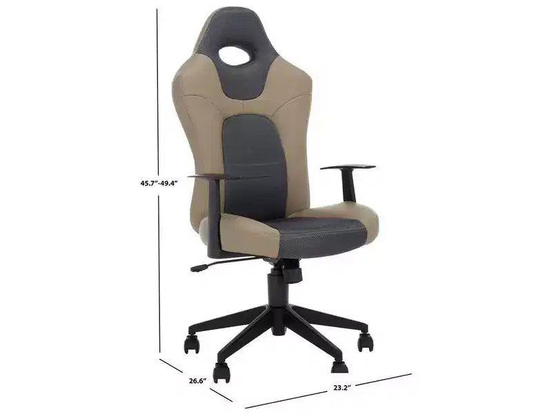 Chaise de bureau pivotante réglable en hauteur avec appuie-tête – 116,1 cm H x 58,9 cm L x 67,6 cm P, PVC, 124,7 kg