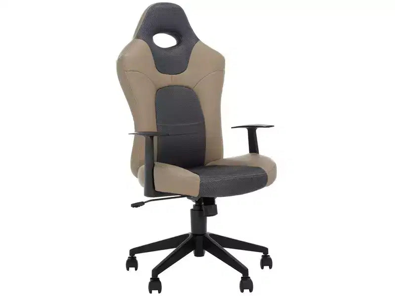 Chaise de bureau pivotante réglable en hauteur avec appuie-tête – 116,1 cm H x 58,9 cm L x 67,6 cm P, PVC, 124,7 kg