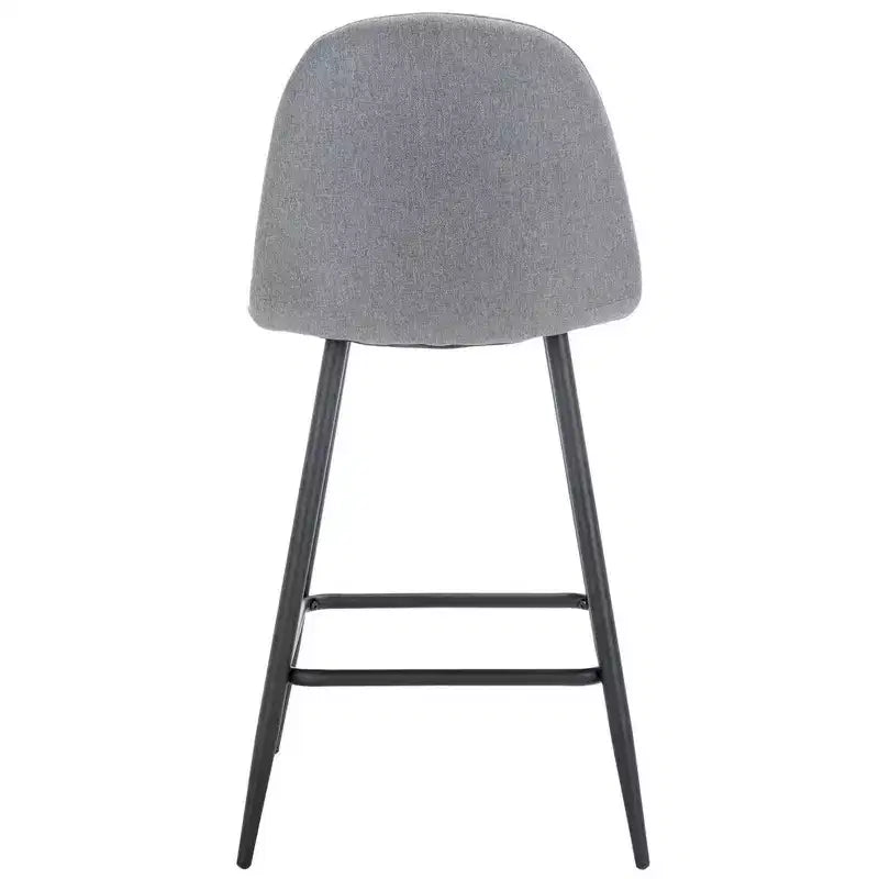 Tabouret de comptoir en tissu et métal avec dossier rembourré et repose-pieds – 89,9 cm H x 49 cm L x 41,9 cm P, gris foncé