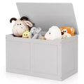 Costway Wooden Toy Box Kids Storage Chest Bench W/ Flip-Top Lid & Safety Hinge