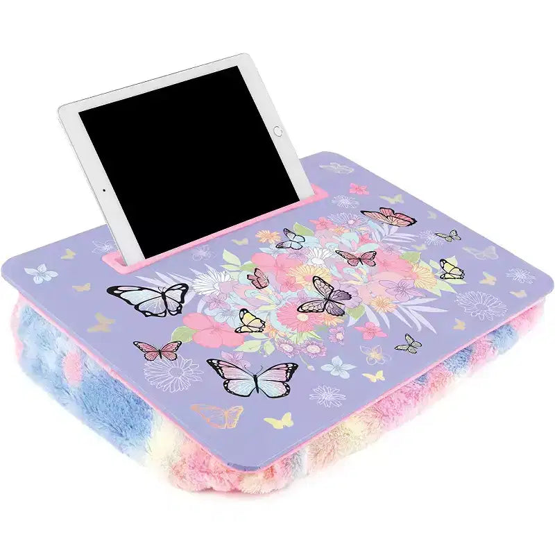 Pupitre papillon pour enfants avec fentes pour tablette et téléphone – Tons pastel violets