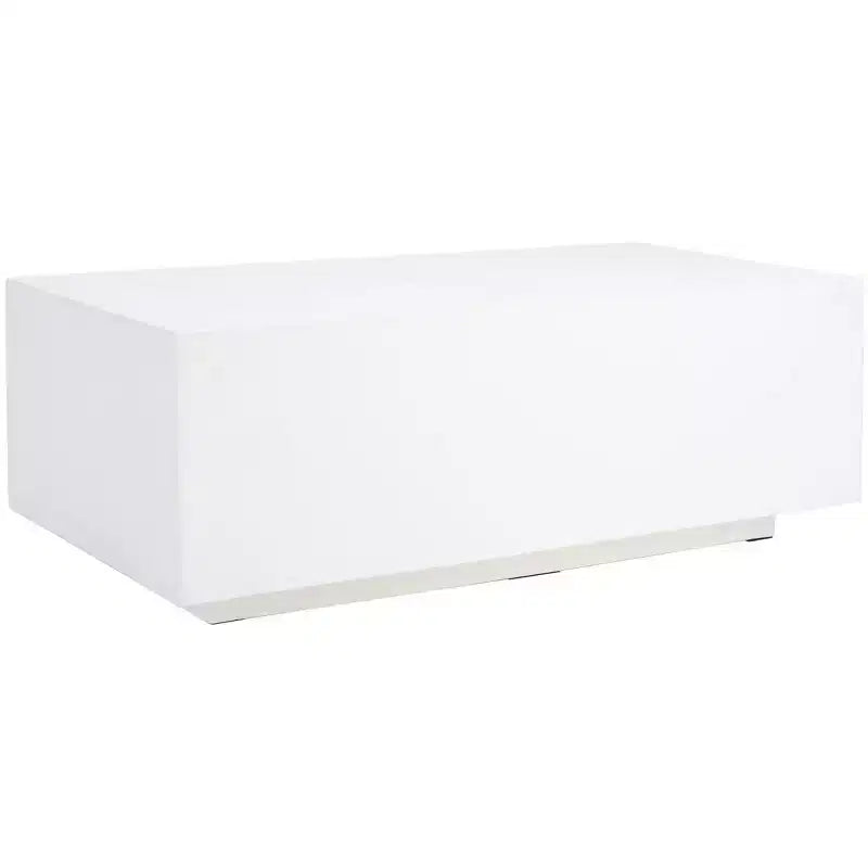 Table basse ronde en faux béton – Blanc, MDF