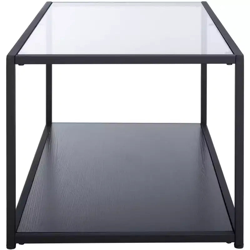 Table basse rectangulaire à cadre ouvert – Noir, Bois