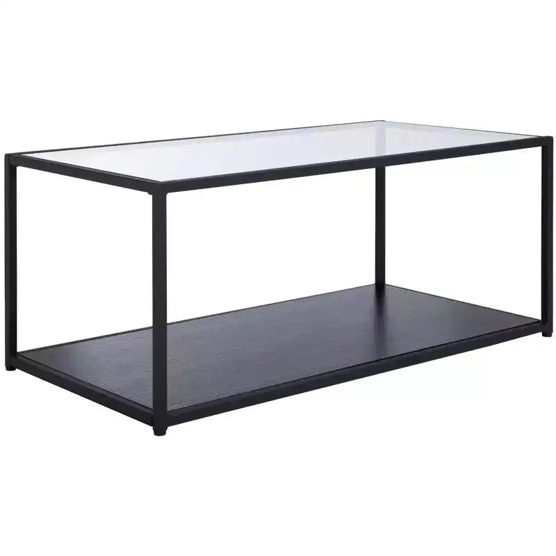Table basse rectangulaire à cadre ouvert – Noir, Bois