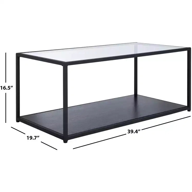Table basse rectangulaire à cadre ouvert – Noir, Bois
