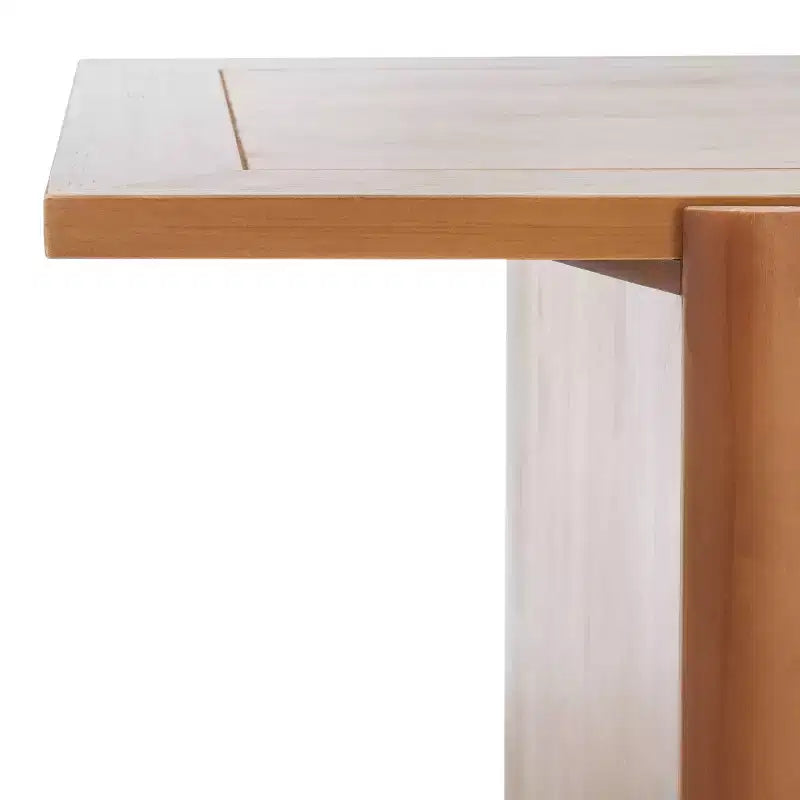Table basse rectangulaire avec piètement tréteaux – H 46 cm x L 58 cm x P 120 cm, bois de sapin, marron