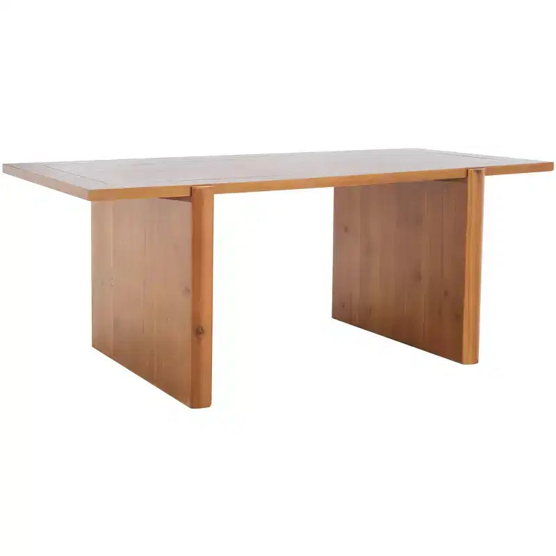 Table basse rectangulaire avec piètement tréteaux – H 46 cm x L 58 cm x P 120 cm, bois de sapin, marron