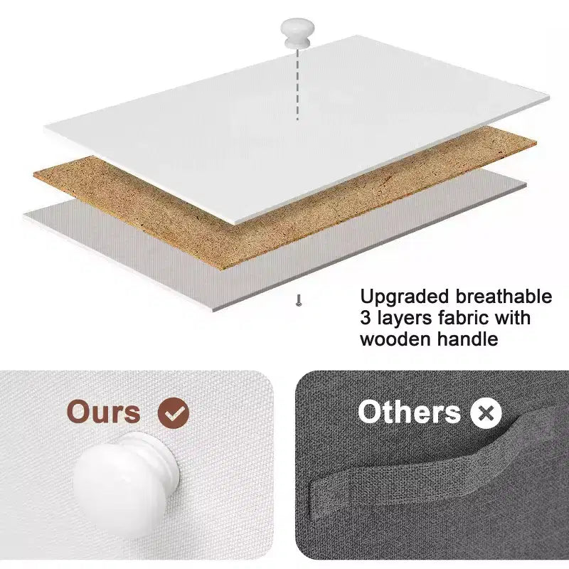 Commode de rangement en tissu à 7 tiroirs – 132 cm (H) x 50 cm (L) x 30 cm (P), cadre en acier